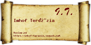 Imhof Terézia névjegykártya