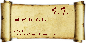 Imhof Terézia névjegykártya